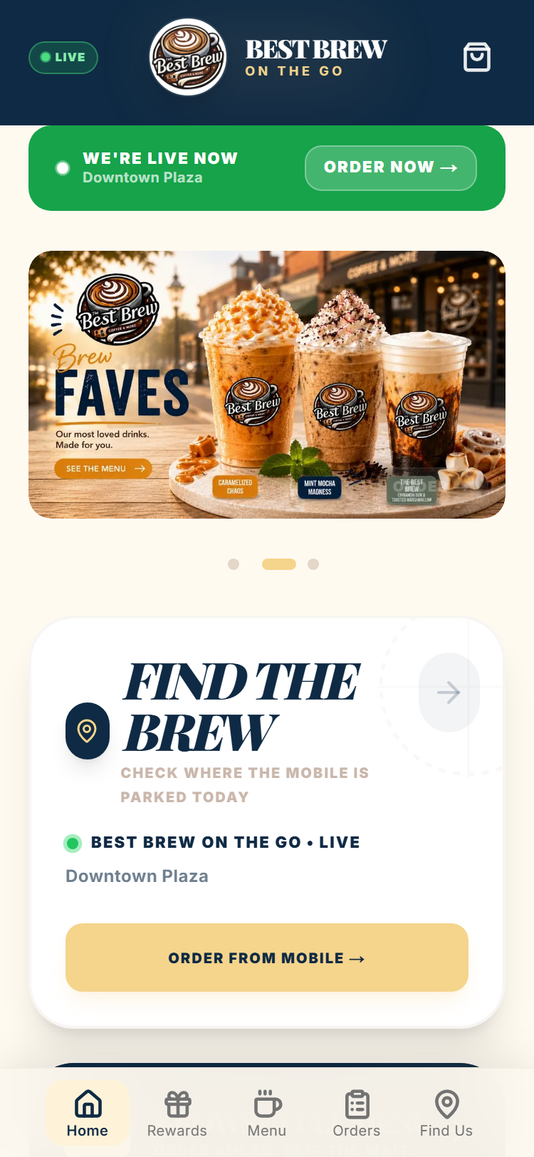 Best Brew Mobile Homepage